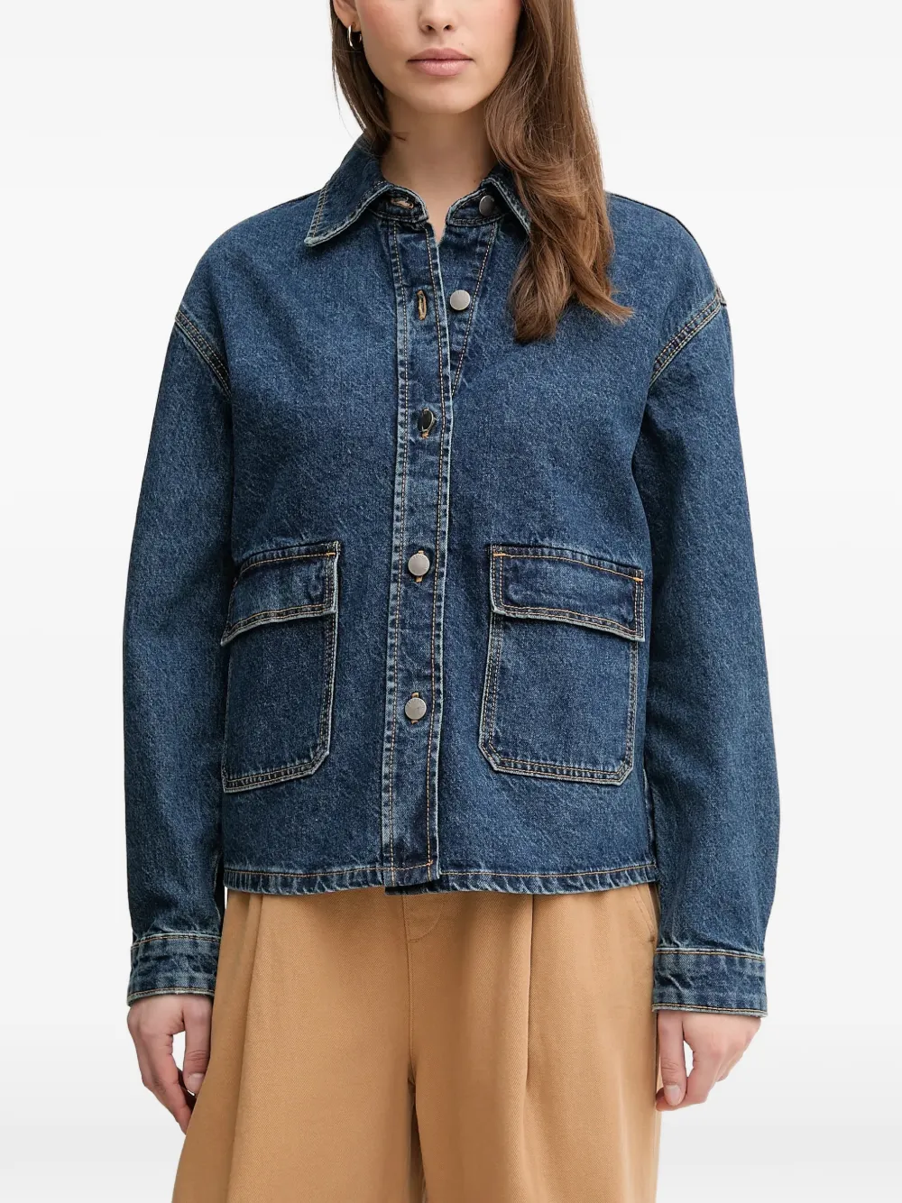Benetton Giacca con tasche e bottoni - Blu