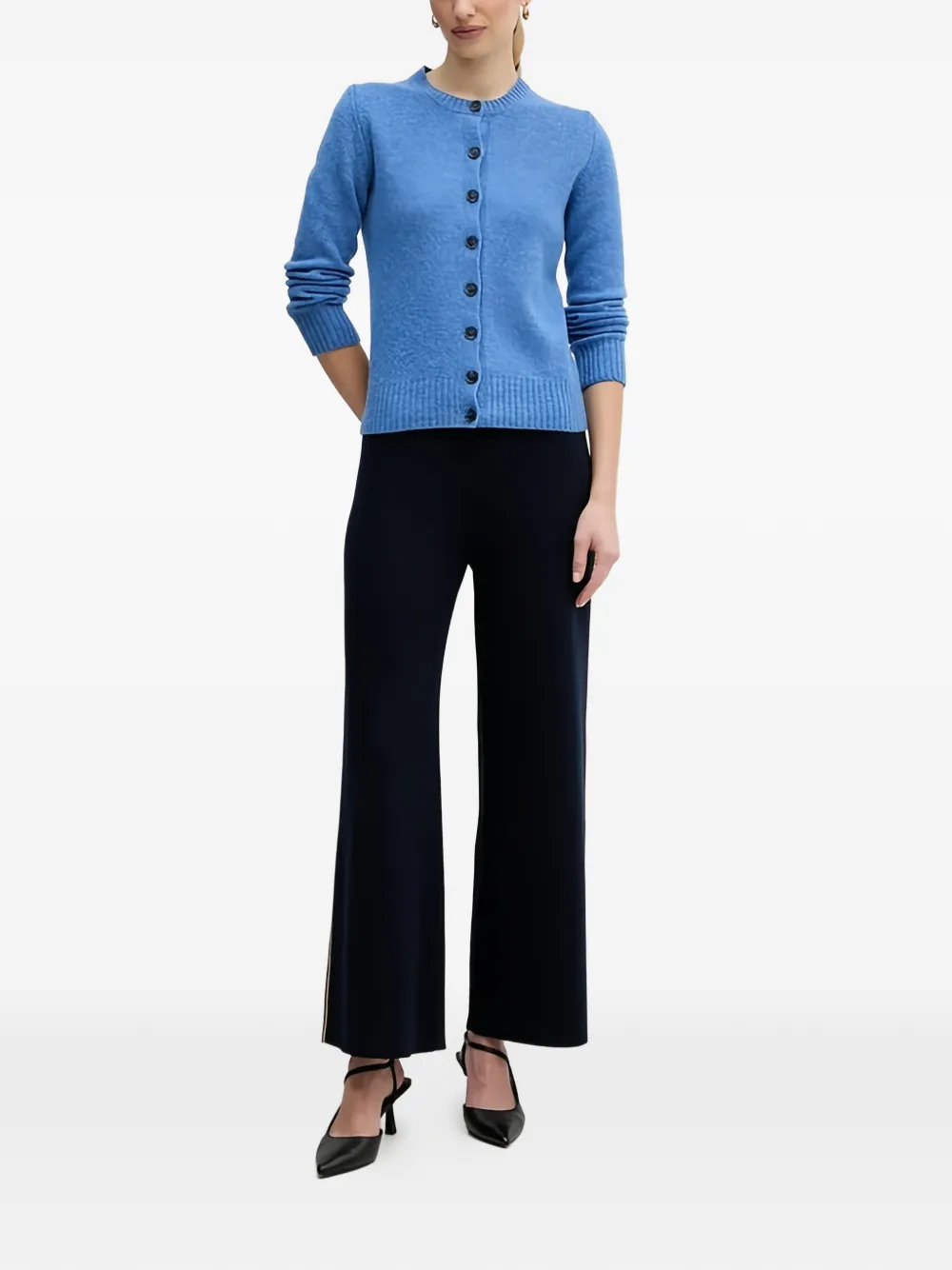 Benetton Broek met wijde pijpen Blauw