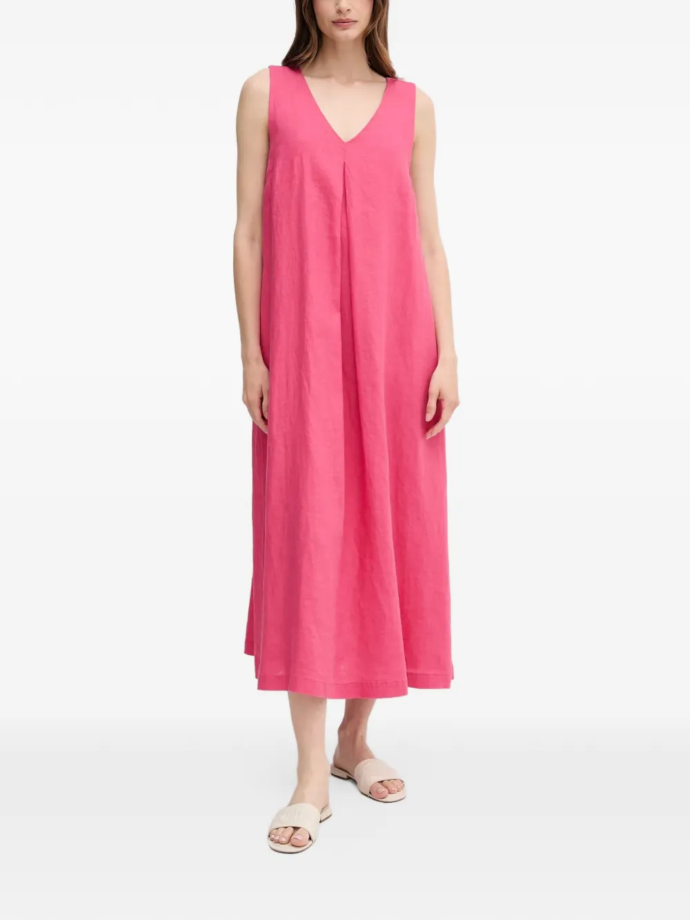 Benetton robe mi-longue à col v - Rose Benetton robe mi-longue à col v - Rose