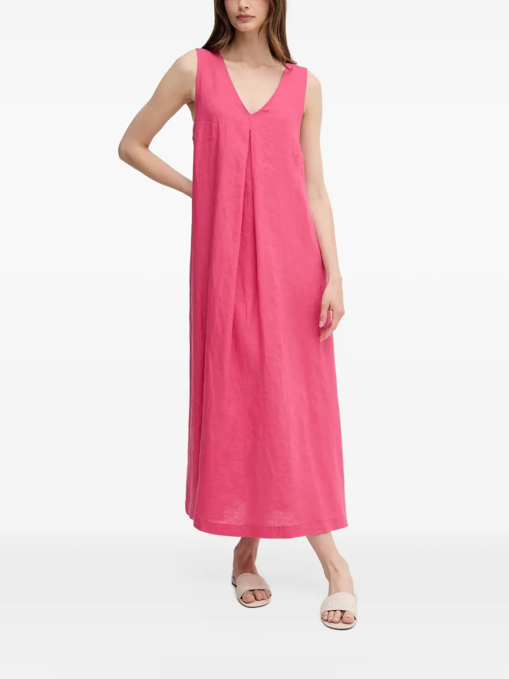 Benetton Midi-jurk met V-hals Roze