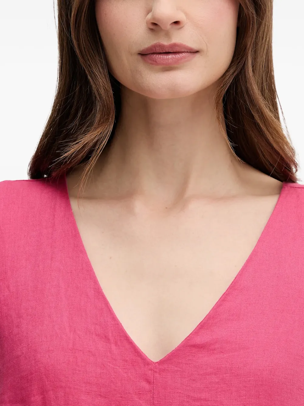 Benetton Midi-jurk met V-hals Roze
