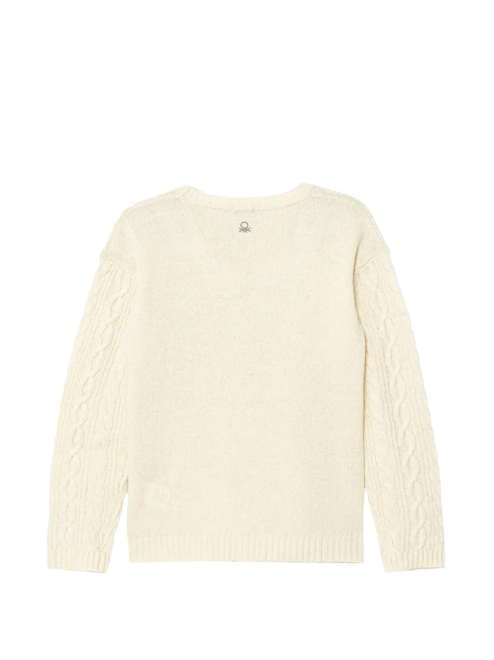Benetton Kabelgebreide trui Beige