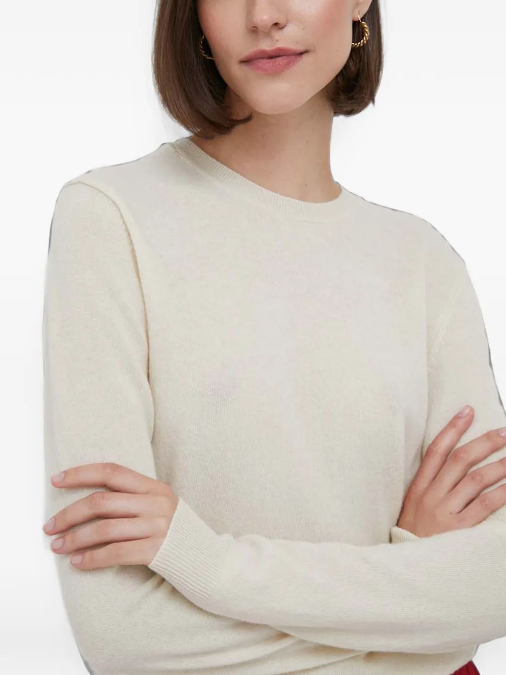 Benetton Gebreide trui met ronde hals Beige