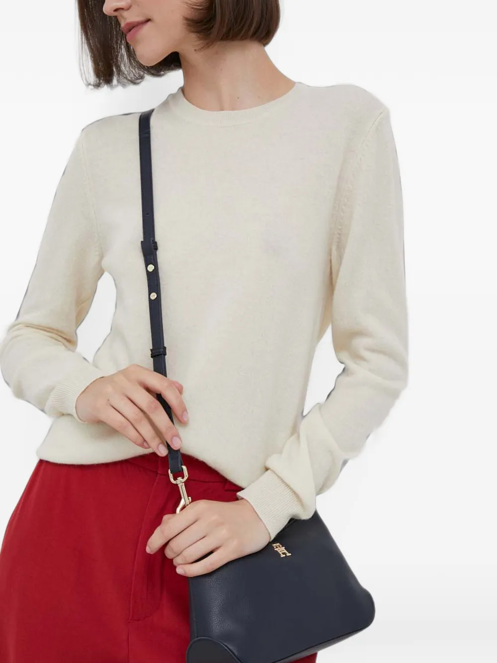 Benetton Gebreide trui met ronde hals Beige