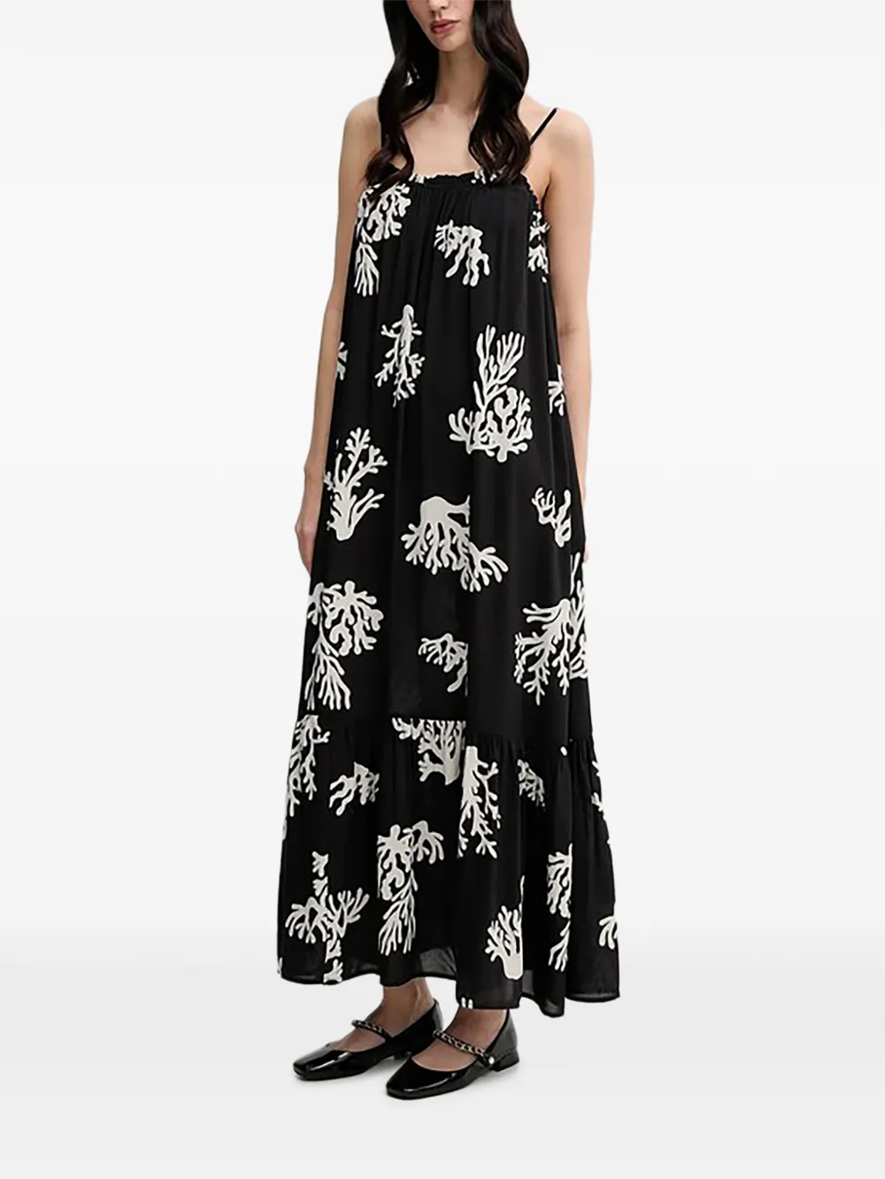 Benetton Maxi-jurk met print Zwart