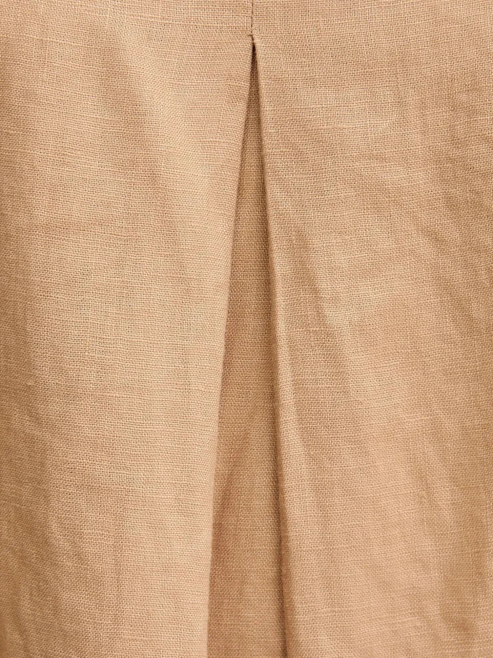 Benetton pleat-detail V-neck mini dress Beige
