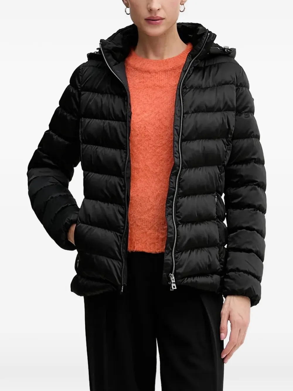 Benetton brushed-knit three-quarter sleeve sweater - Orange Benetton brushed-knit three-quarter sleeve sweater - Orange