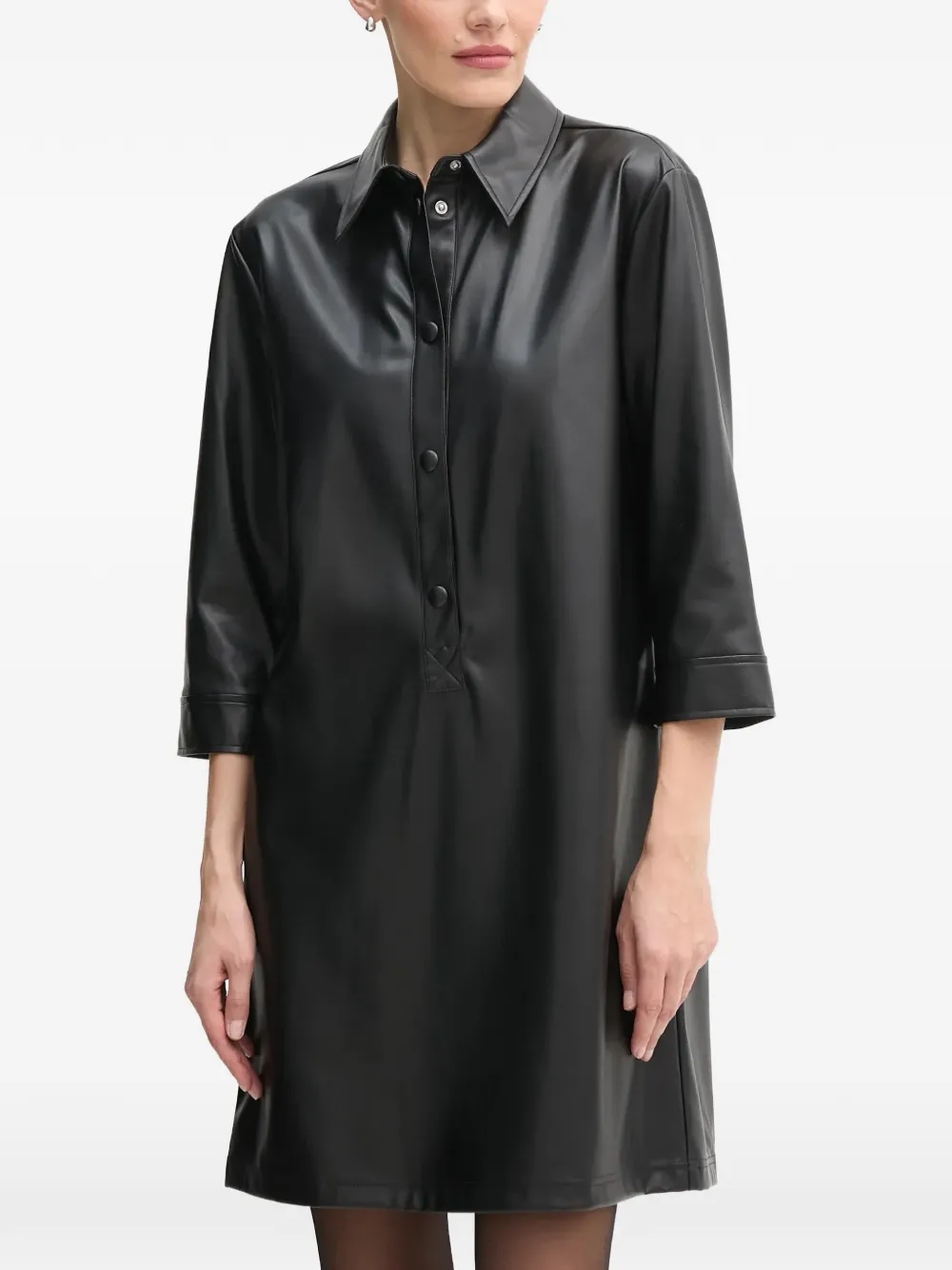 Benetton button-up shirt mini dress - Noir Benetton button-up shirt mini dress - Noir