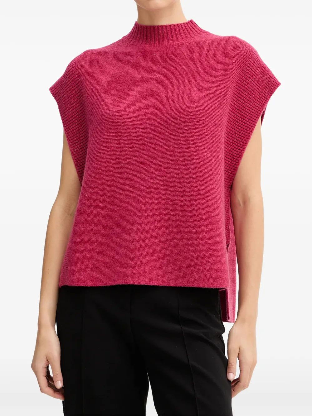 Benetton Gerippter Pullover - Rosa