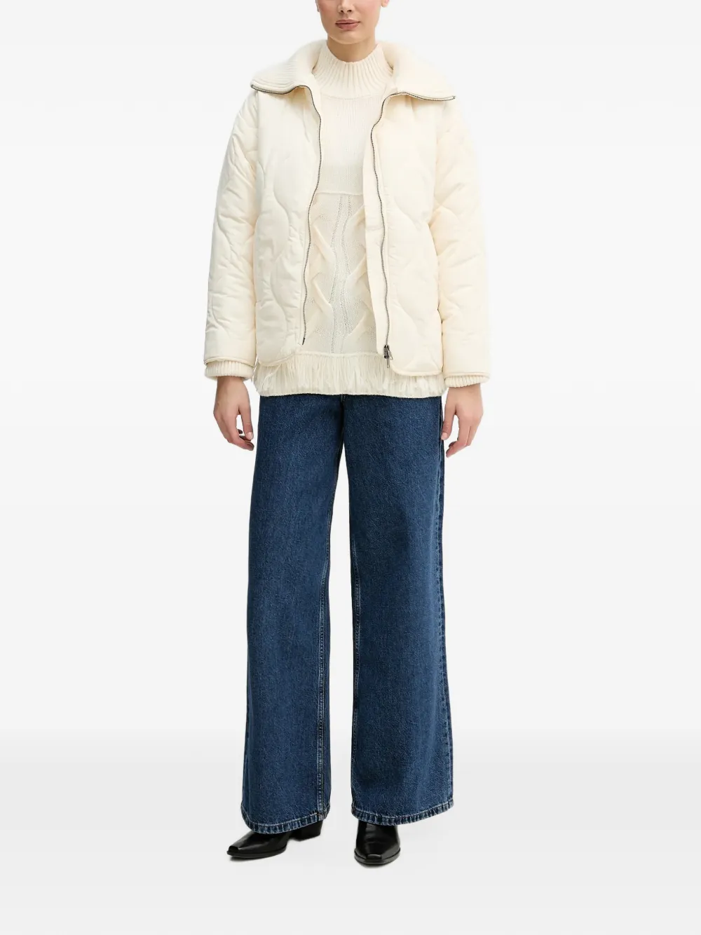 Benetton cable-knit sweater Beige