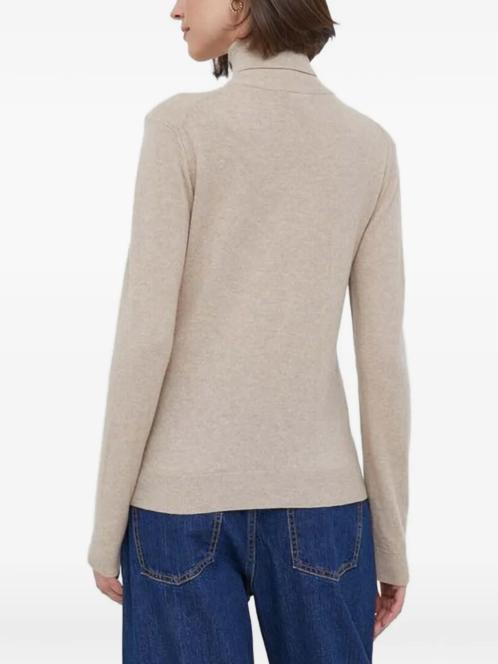 Benetton roll-neck knitted sweater Beige