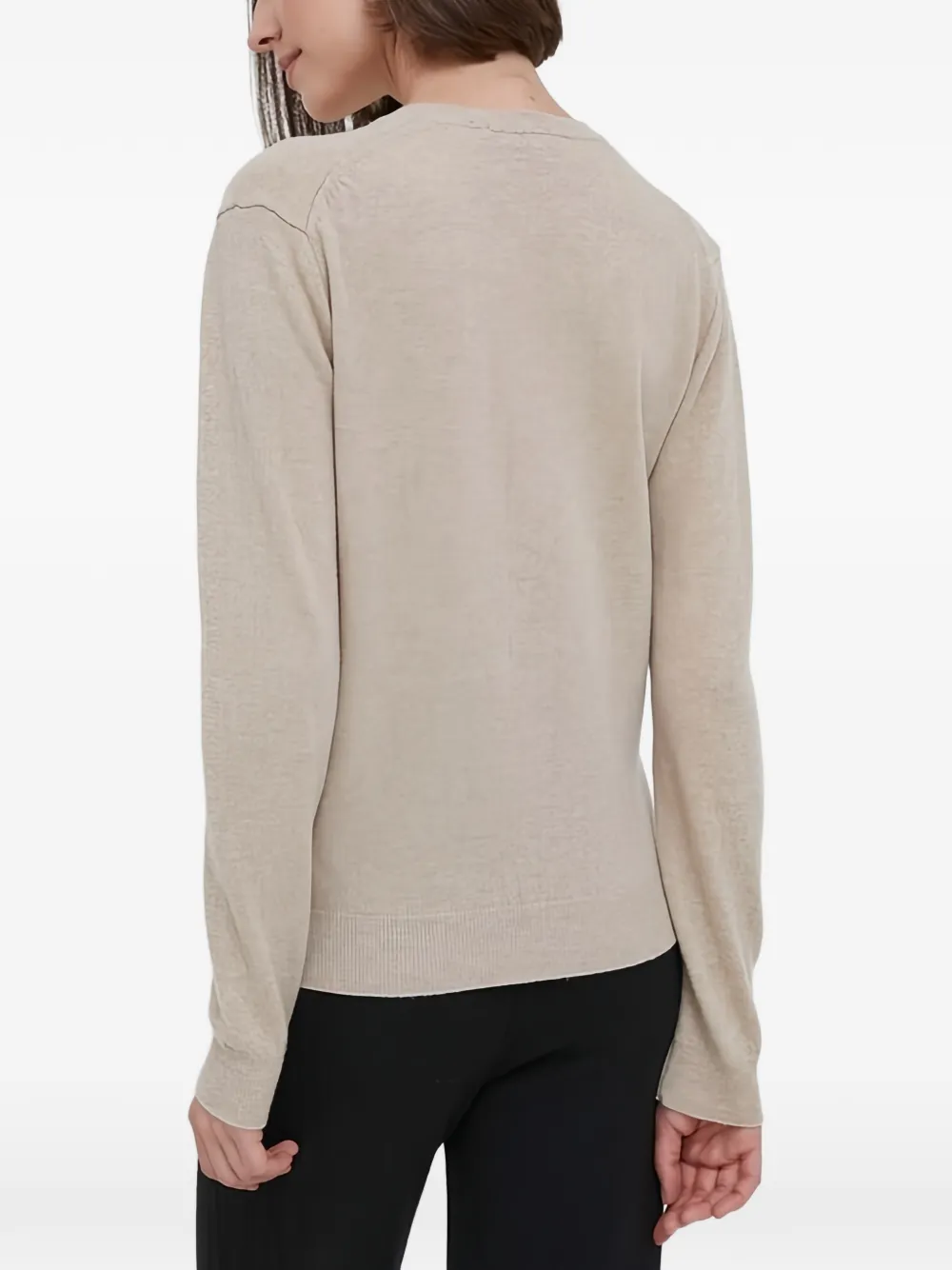 Benetton Trui met V-hals Beige