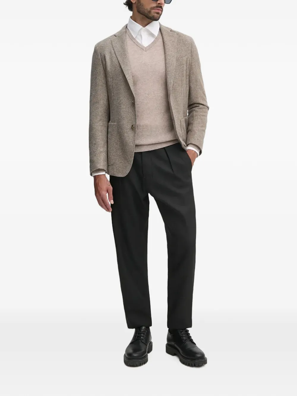 Benetton Sweater met V-hals Beige