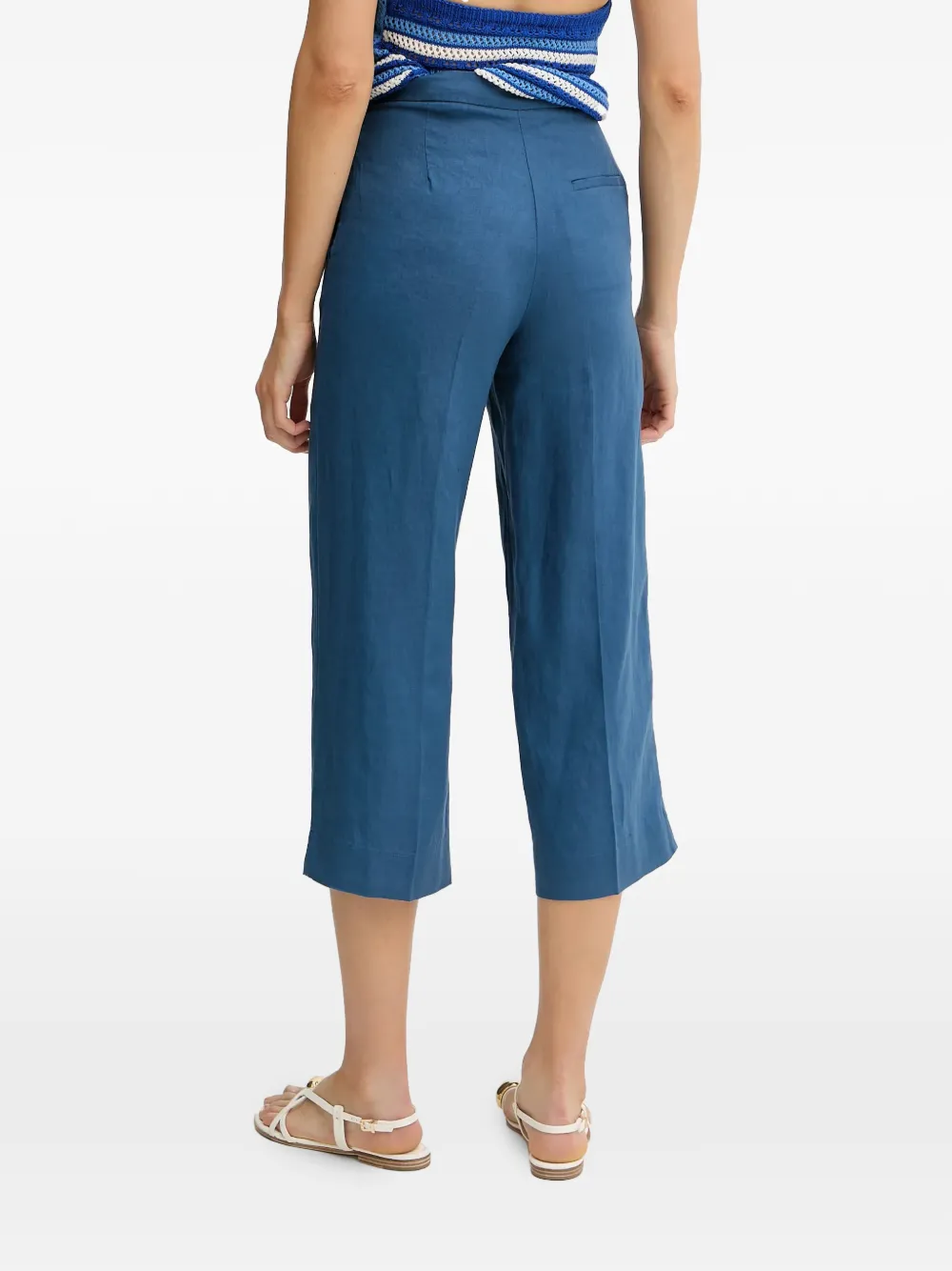 Benetton Linnen broek Blauw