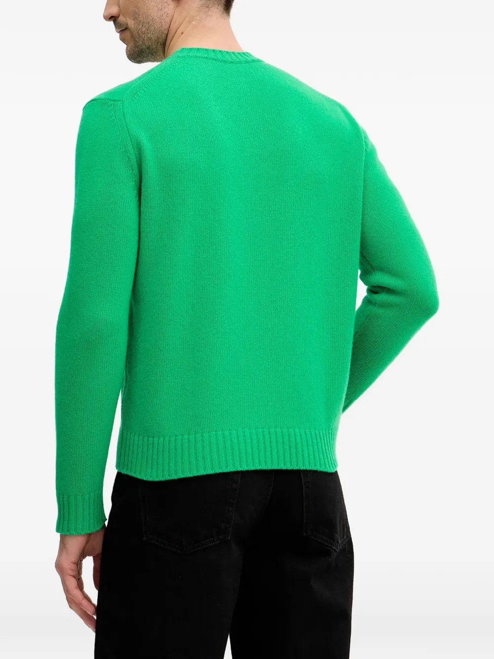 Benetton logo-patch sweater Groen