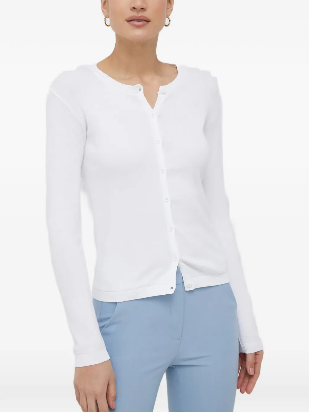 Benetton Cardigan con bottoni - Bianco