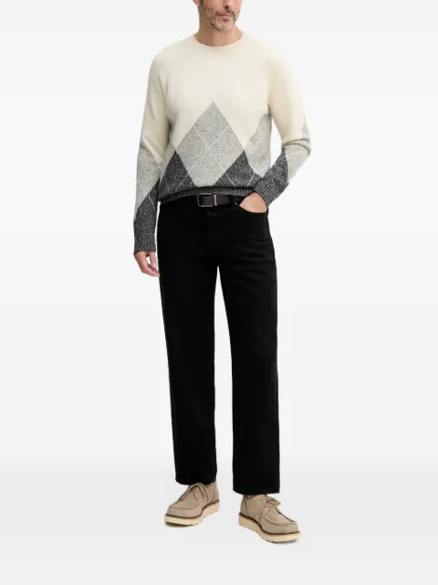 Benetton argyle-knit jumper