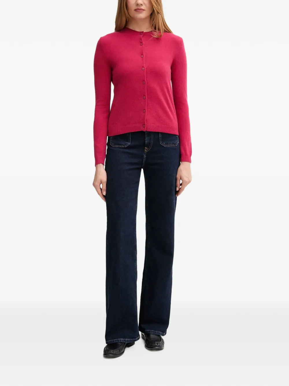 Benetton Vest met knopen Roze