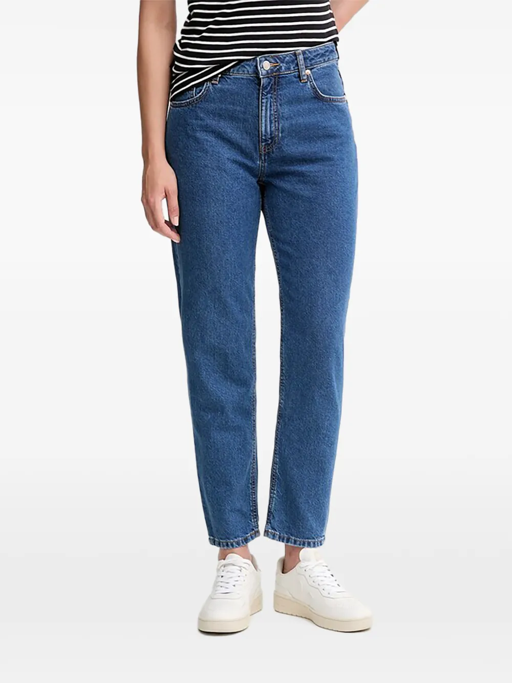 Benetton Buttoned Jeans In Blue