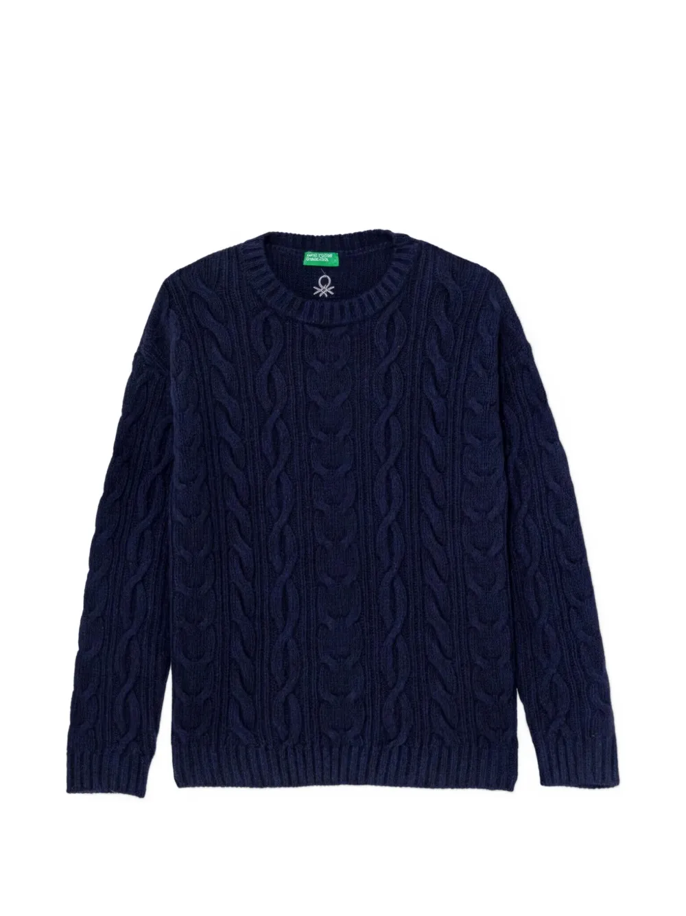 Benetton cable-knit crew-neck sweater - Blu