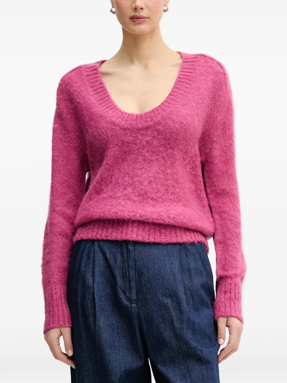 Benetton scoop-neck sweater - Rosa