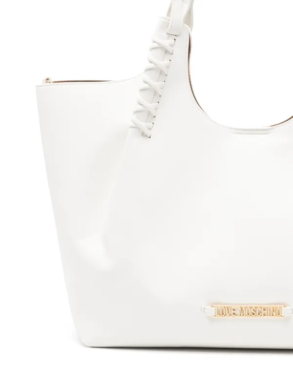 Love Moschino ロゴプレート ハンドバッグ | ホワイト | FARFETCH JP
