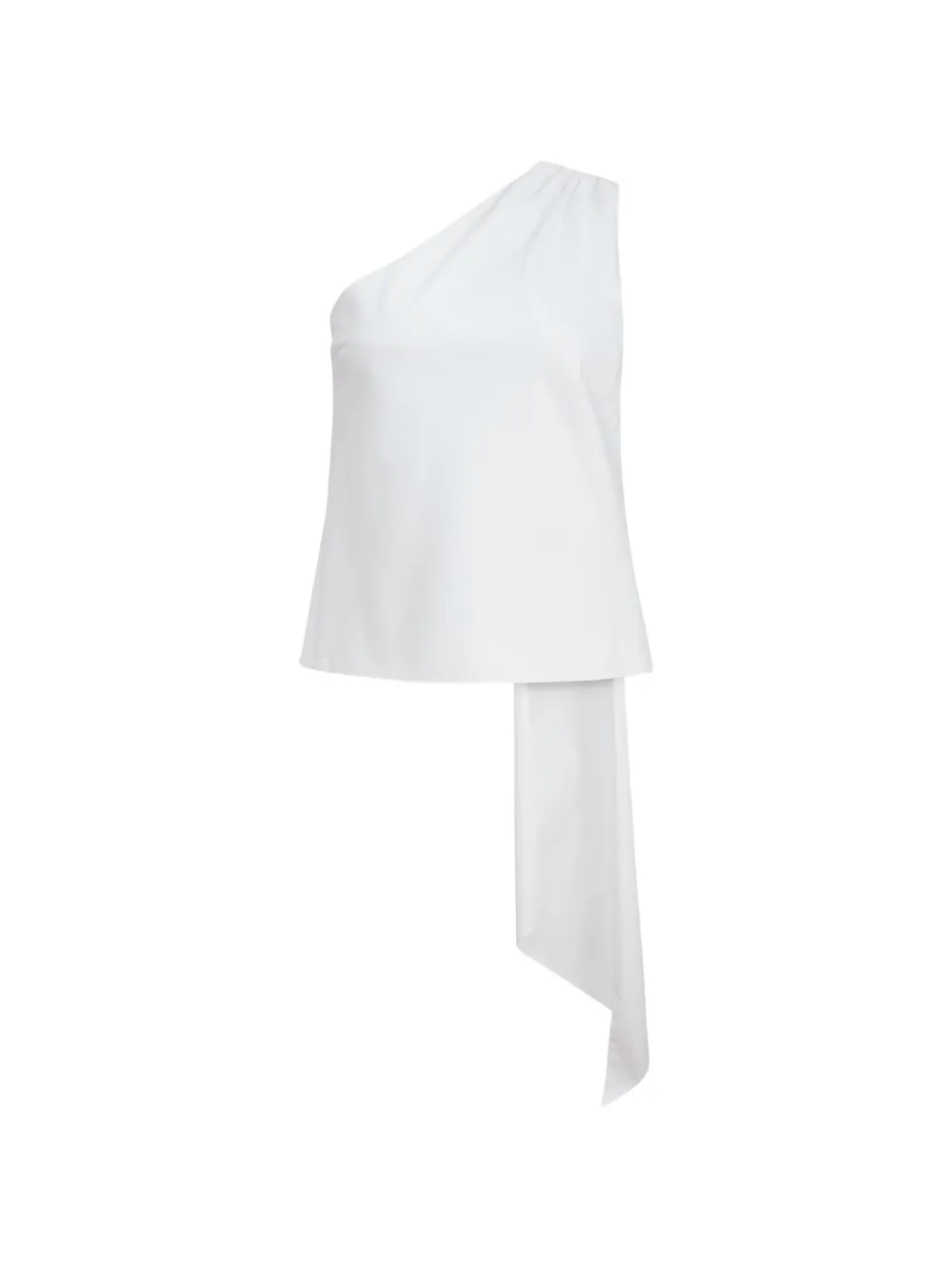 Toccin Vik one-shoulder cascade cotton top - Bianco