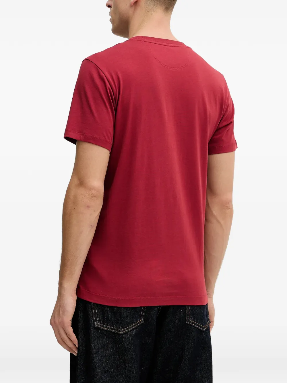Hackett London T-shirt met logopatch Rood