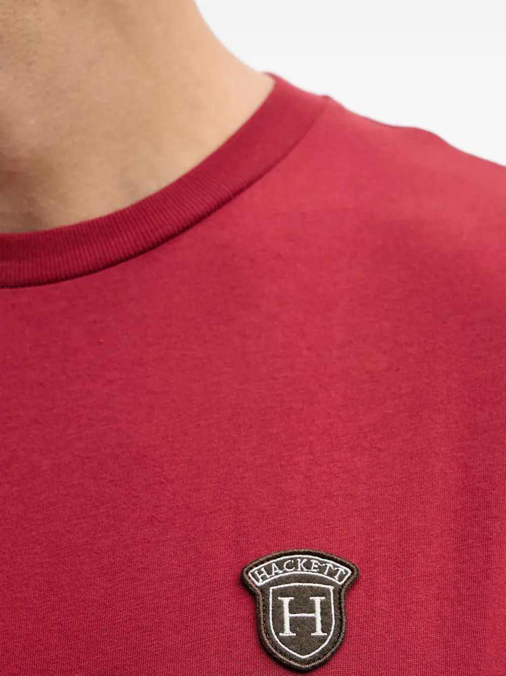 Hackett London T-shirt met logopatch Rood