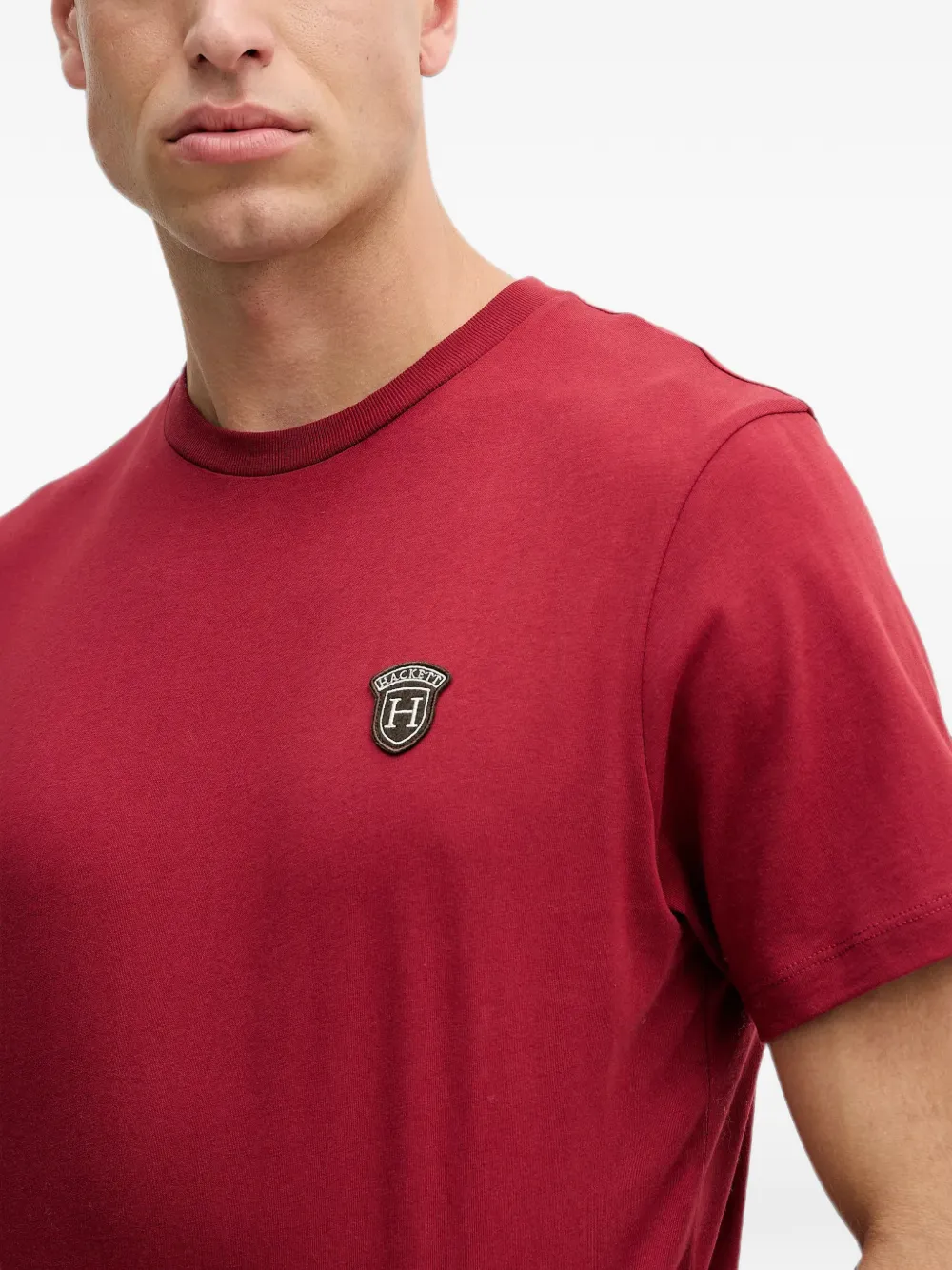 Hackett London T-shirt met logopatch Rood