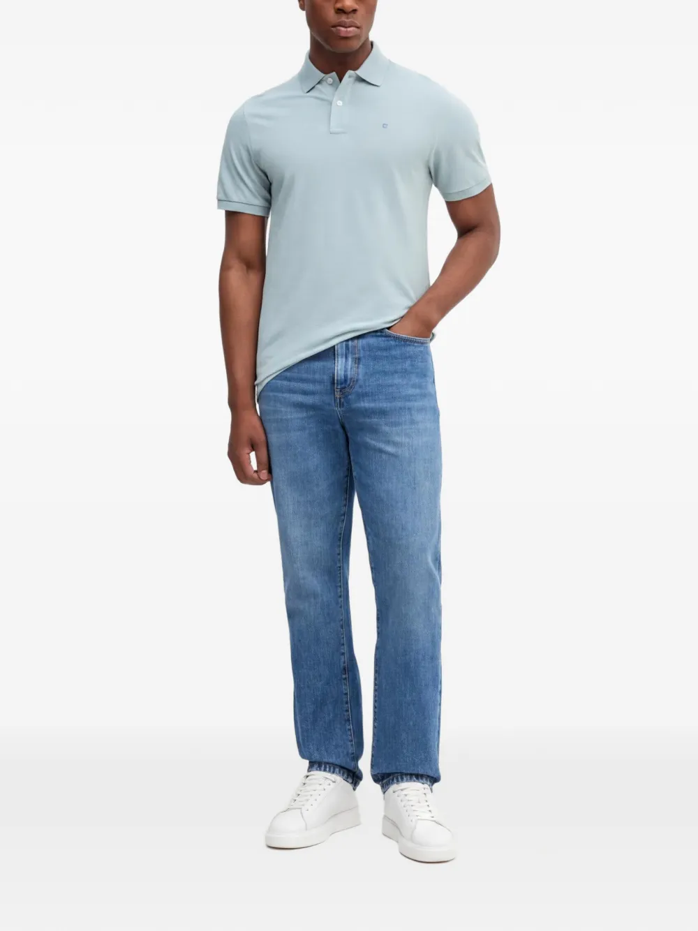  Hackett Polo Con Botones - Azul 