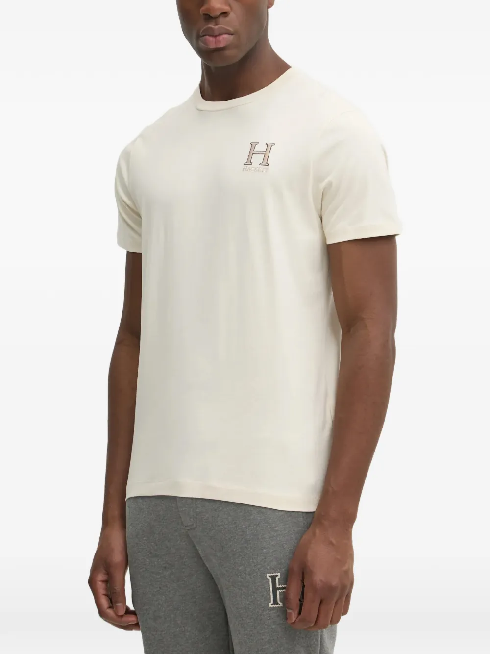 Hackett London London embroidered-logo cotton T-shirt - Nude
