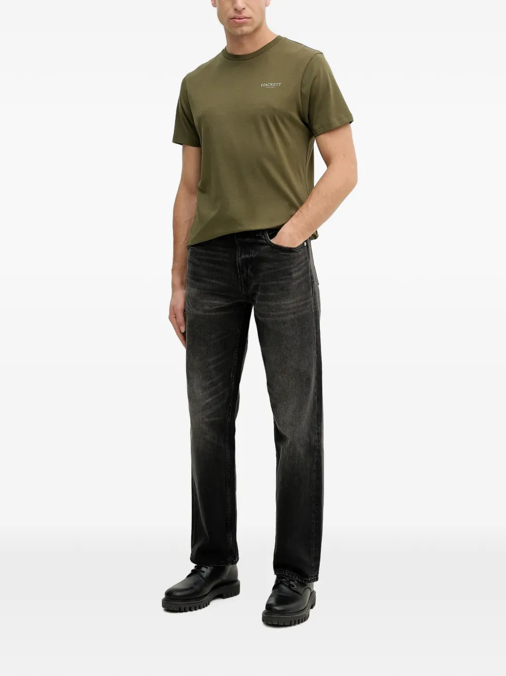 Hackett London T-shirt met logodetail Groen