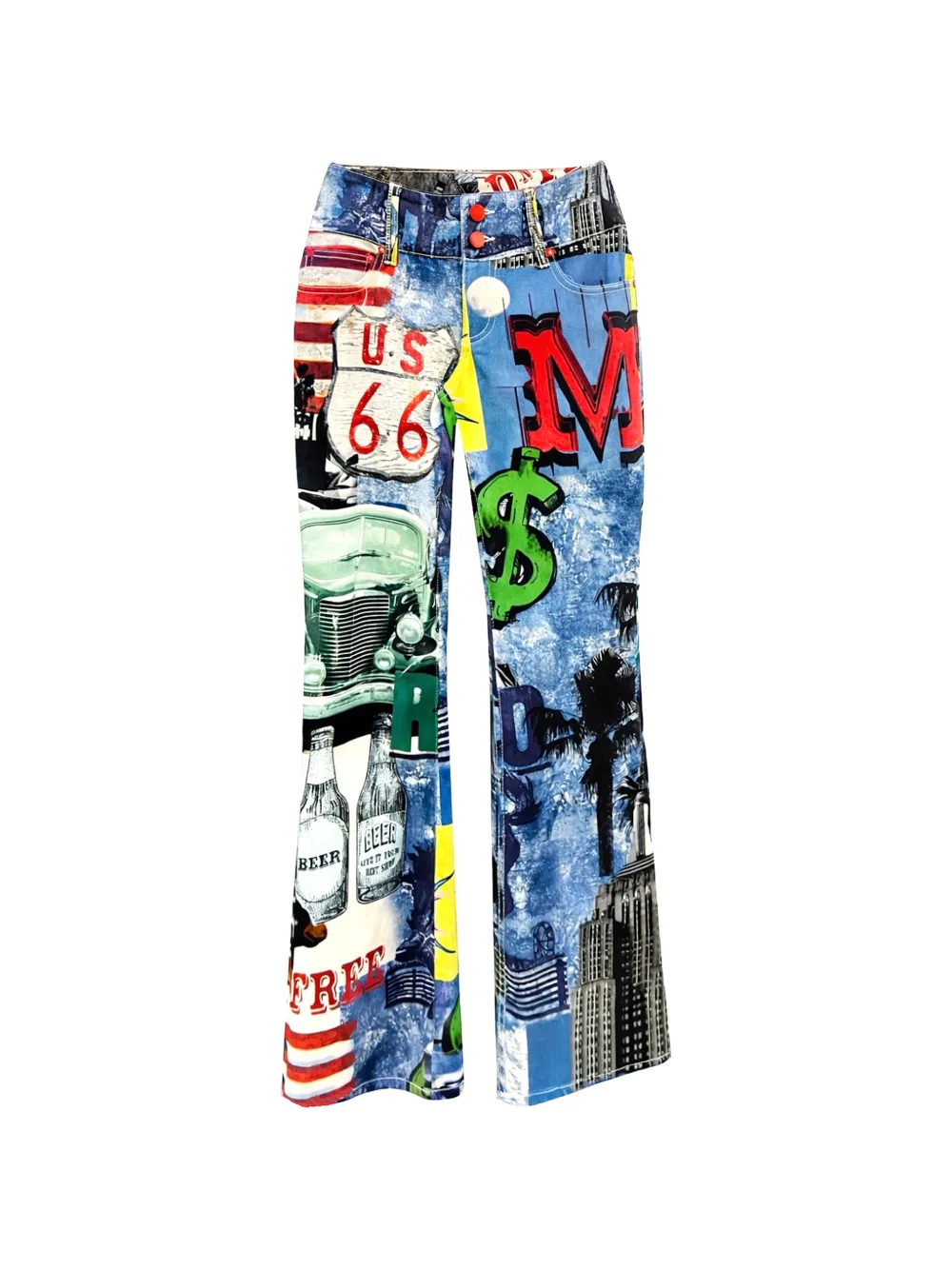 alice + olivia Kai graphic-print jeans - Blu