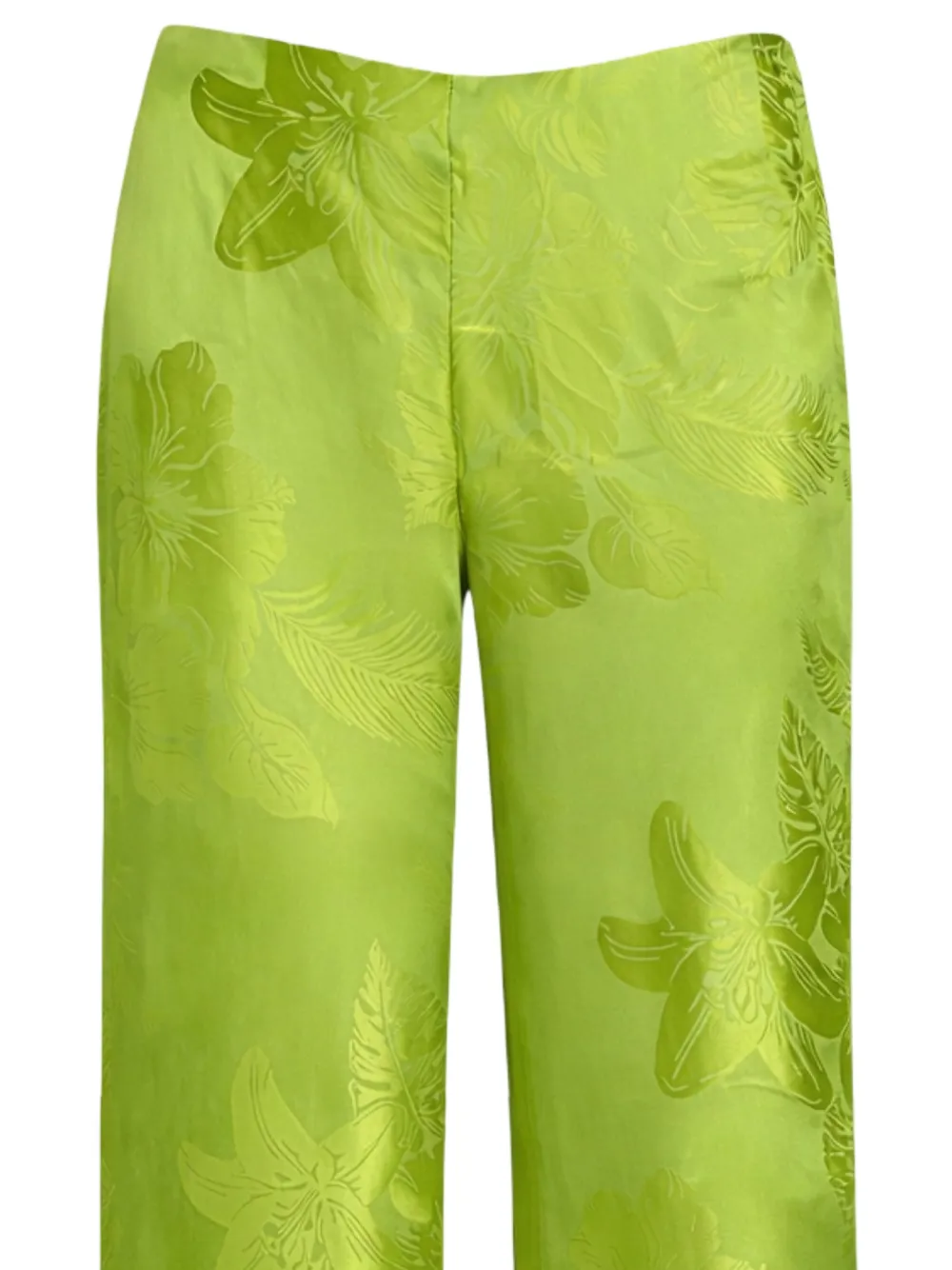 Retrofete Antoinette broek met bloemenprint Groen
