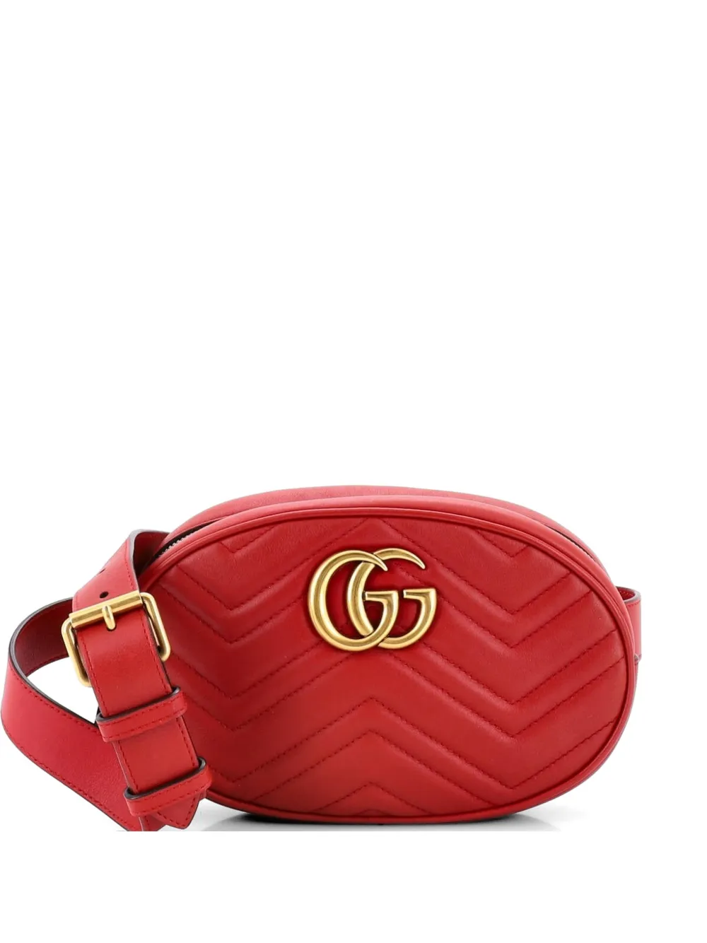Gucci Pre-Owned GG Marmont Matelasse Leather belt bag - Rosso