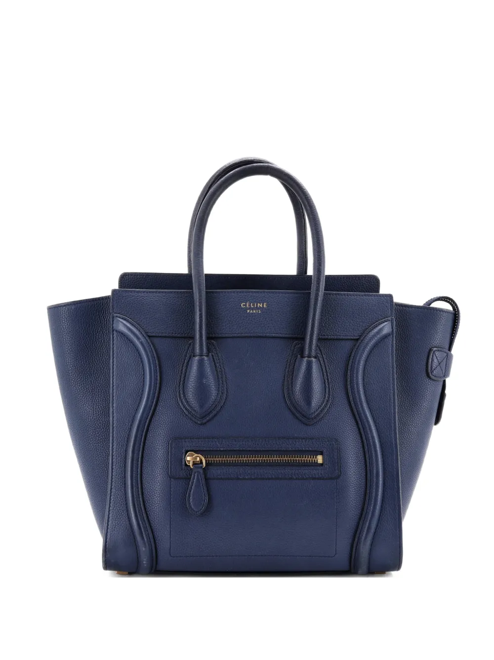 Celine Pre-Owned Luggage Bag Grainy Leather Micro tote bag - Blu