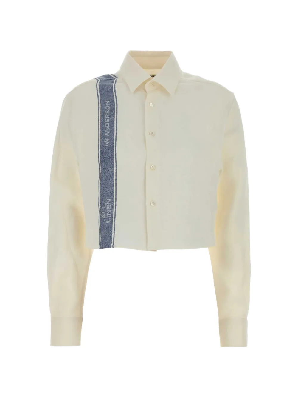 JW Anderson cropped stripe-detail shirt - Nude