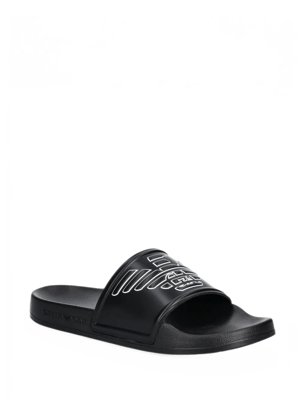 Emporio Armani logo-print slides - Schwarz