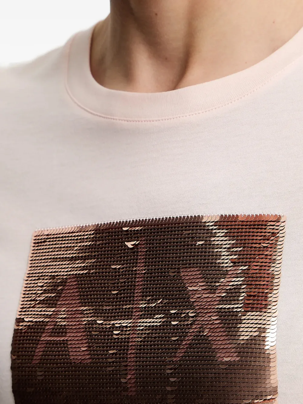 Armani Exchange T-shirt met pailletten Roze