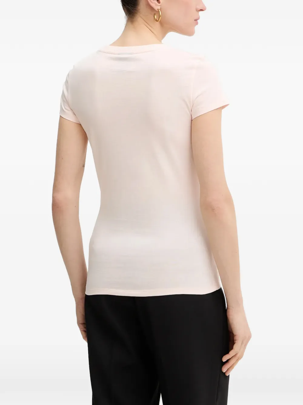 Armani Exchange T-shirt met pailletten Roze