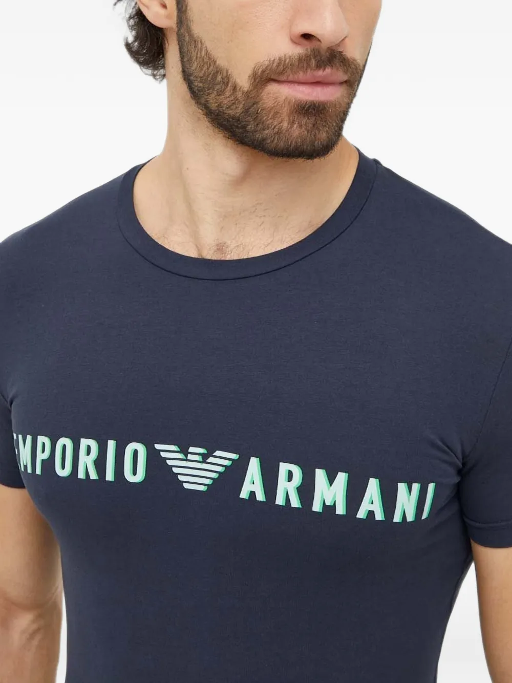 Emporio Armani T-shirt met logoprint Blauw