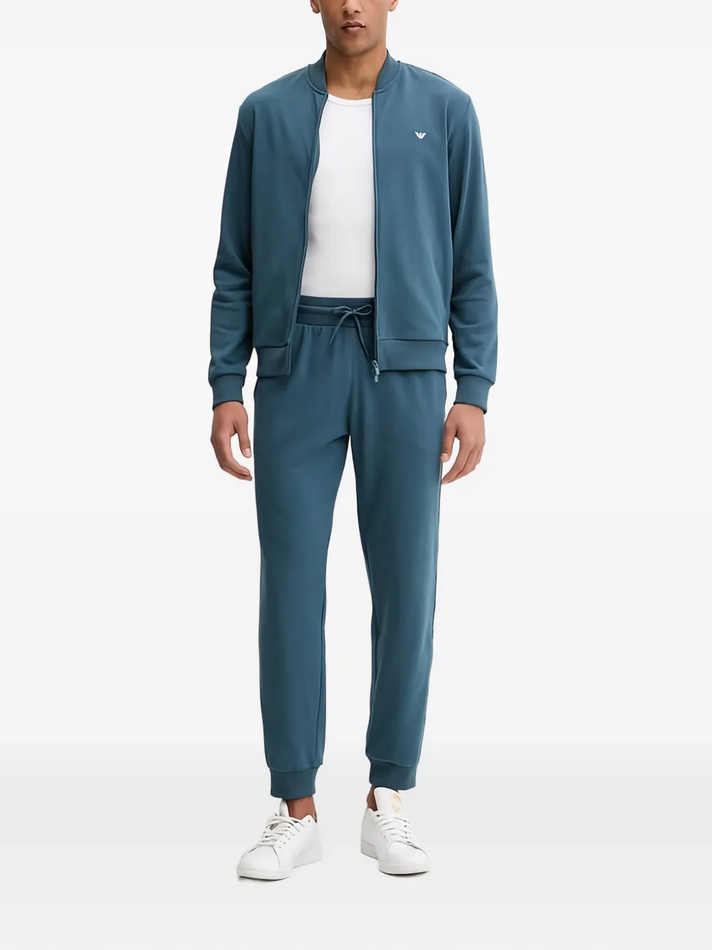 Emporio Armani logo-embroidered tracksuit - Blau