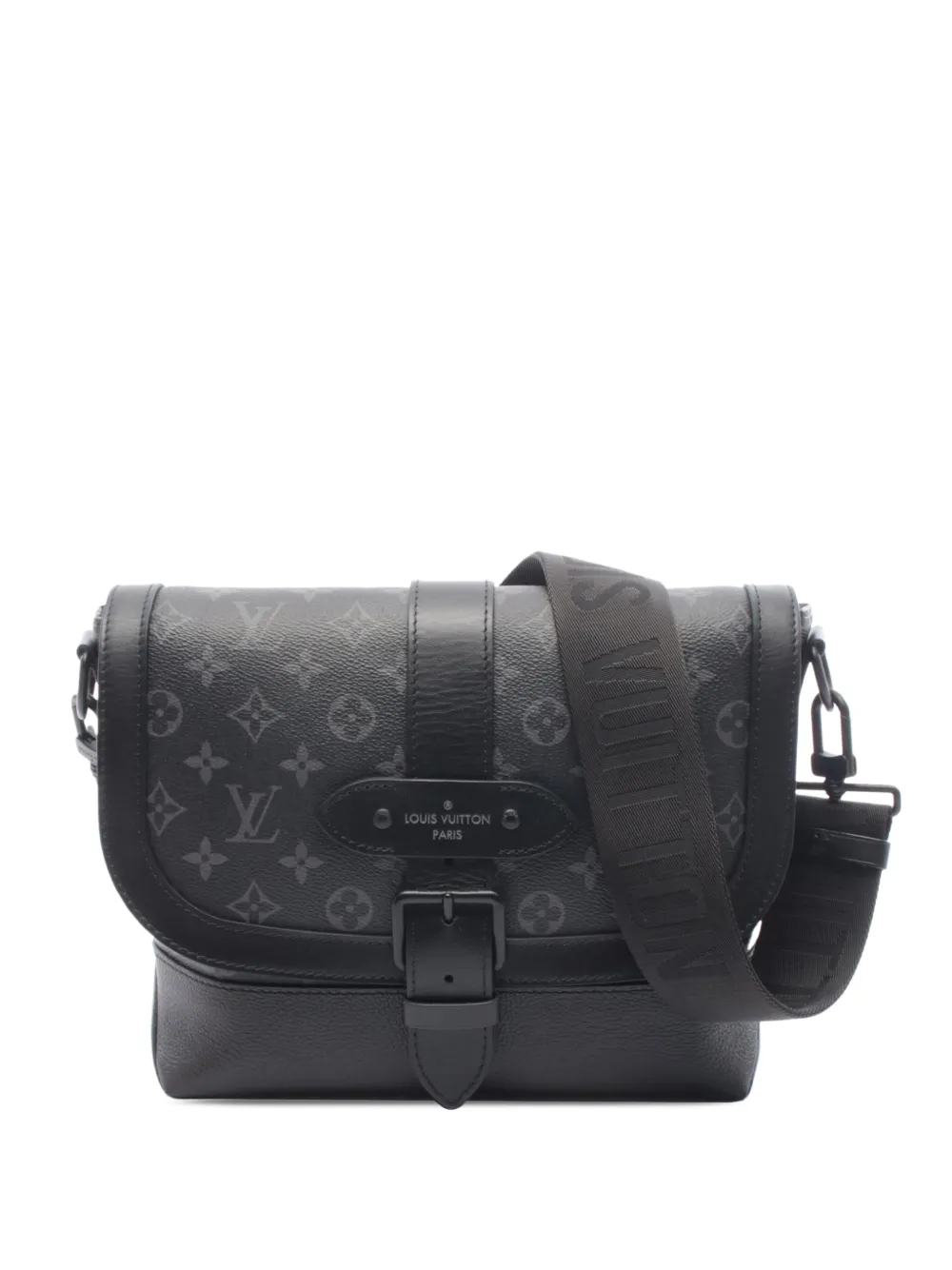 Louis Vuitton Pre-Owned 2021-2026 Monogram Eclipse Saumur Messenger Bag crossbody bag - Nero