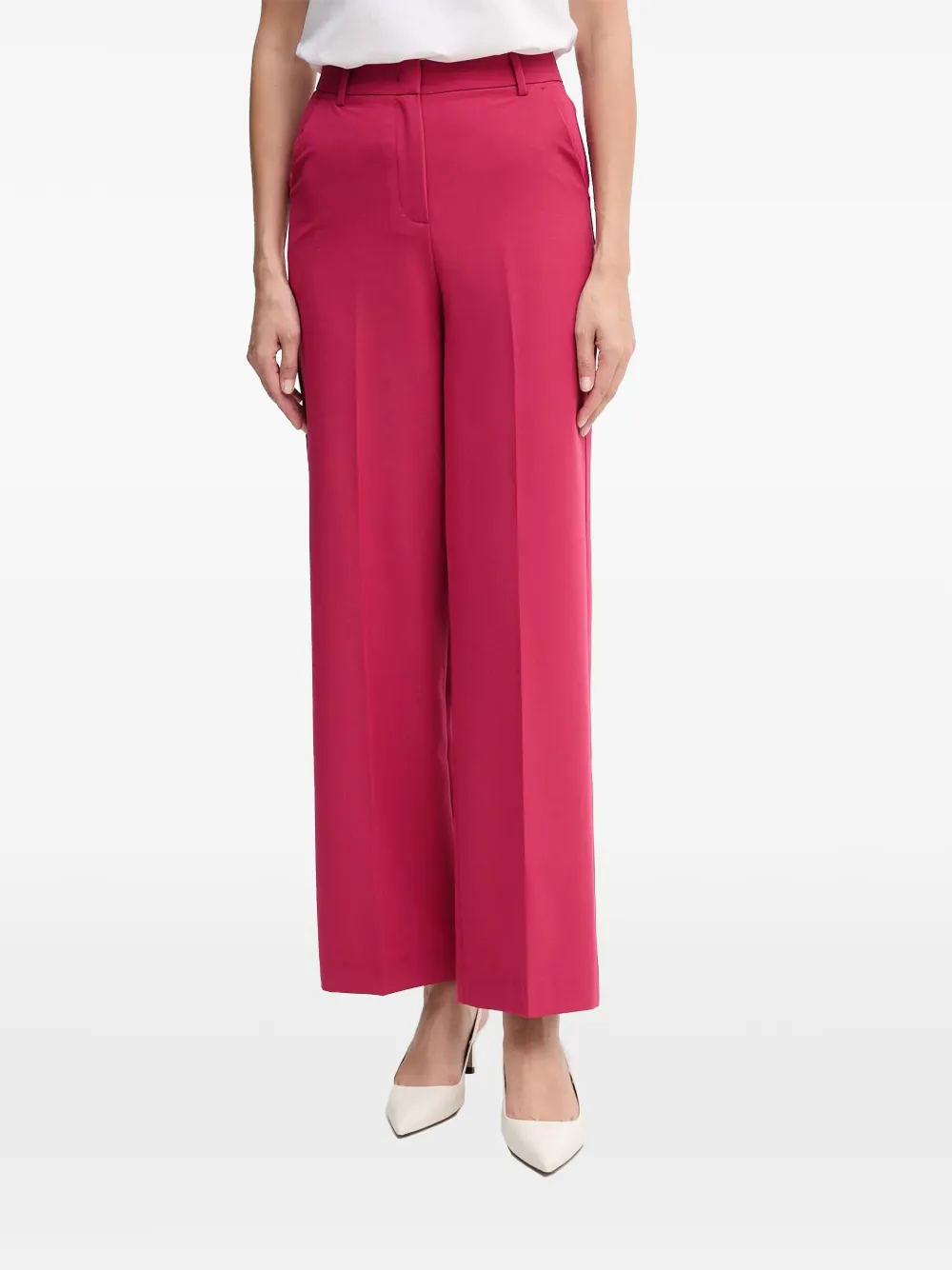 Benetton pantalon de costume à plis marqués - Rose