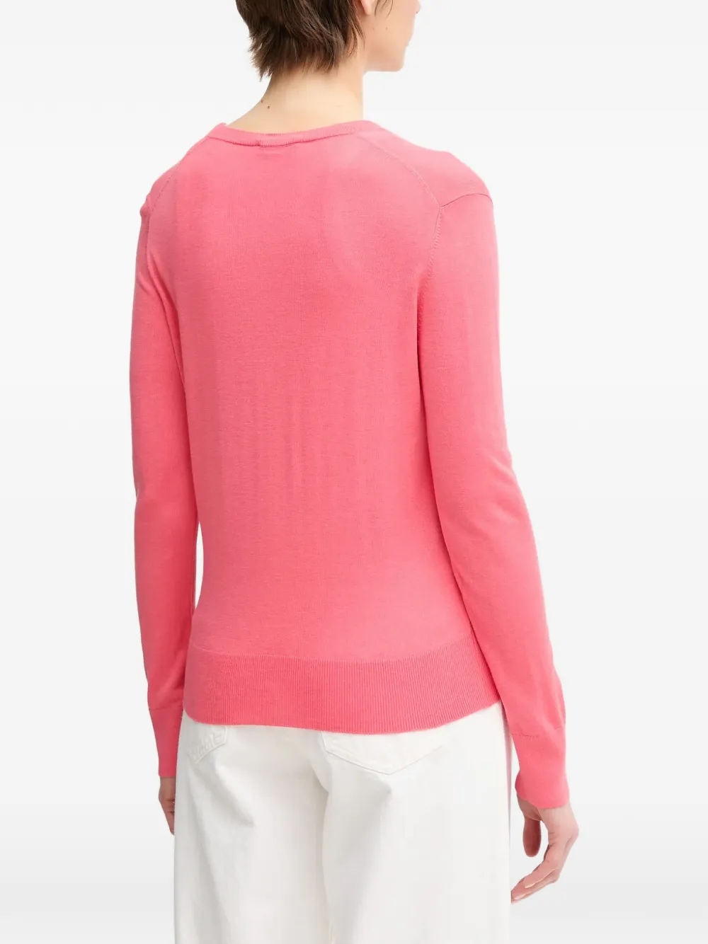 Benetton Trui met V-hals en lange mouwen Roze