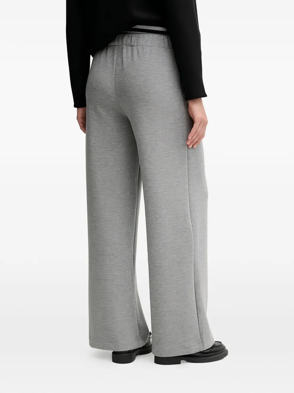 Benetton Broek met wijde pijpen en trekkoord Grijs