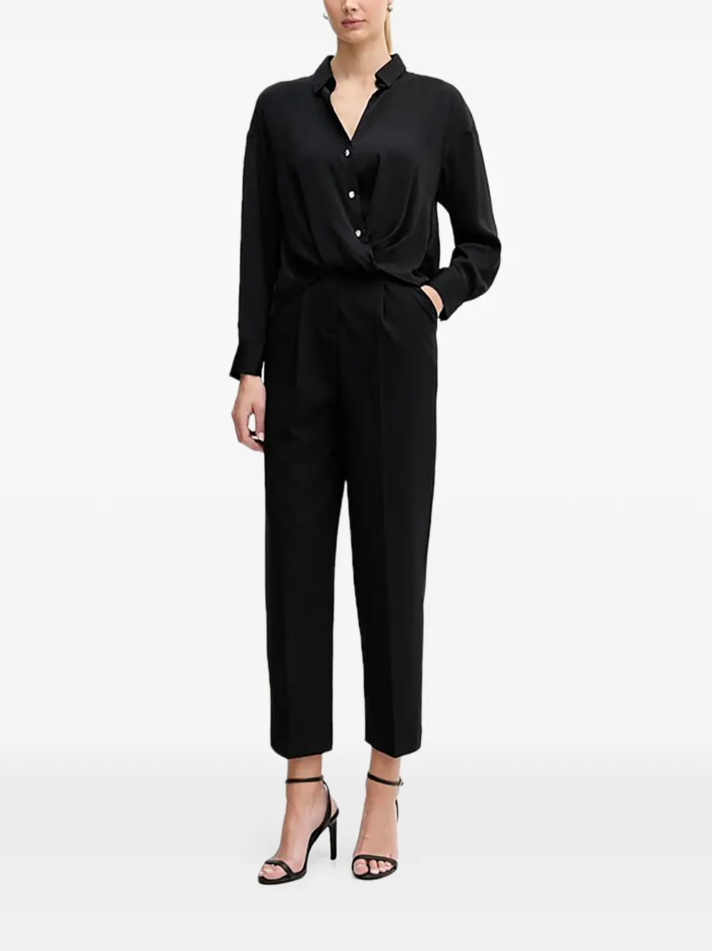 Benetton Geplooide pantalon Zwart