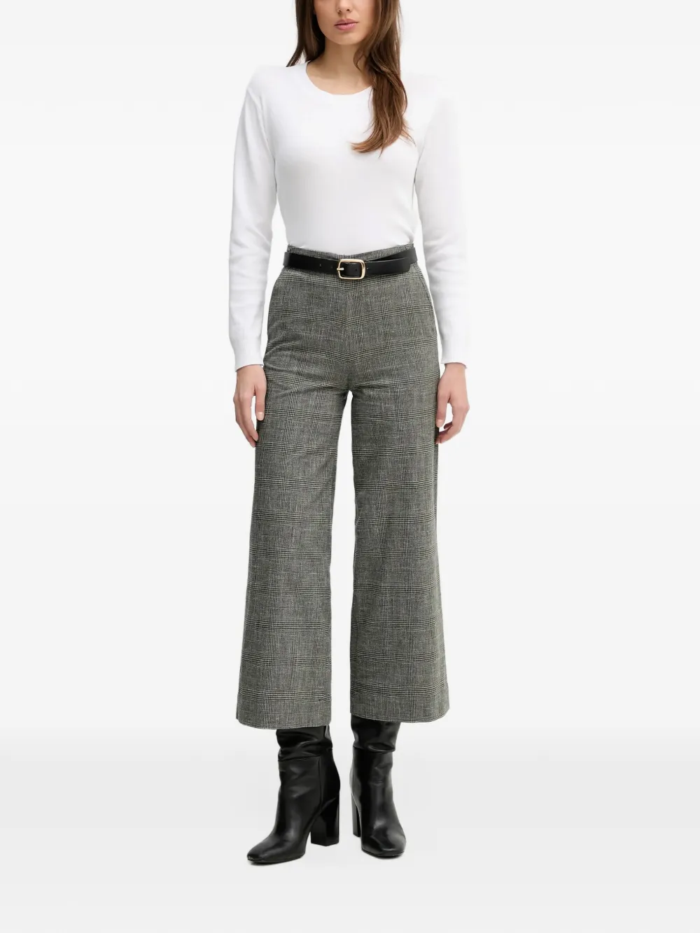 Benetton Geruite broek Grijs