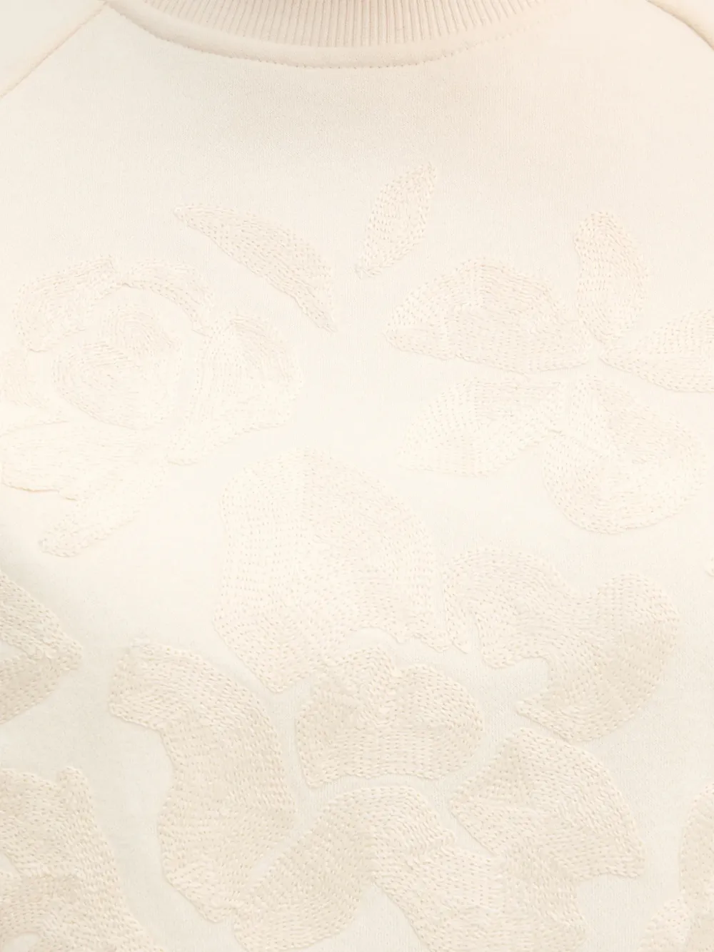 Benetton Sweater met ronde hals en bloemenprint Beige